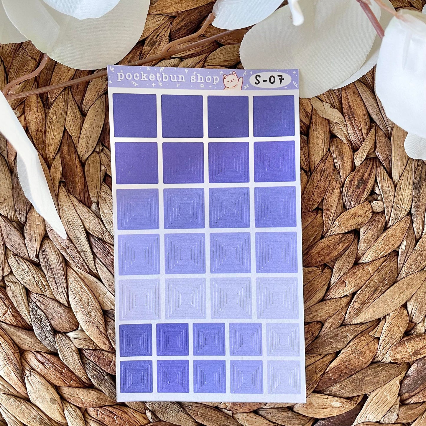 Concentric Square Sticker Sheets