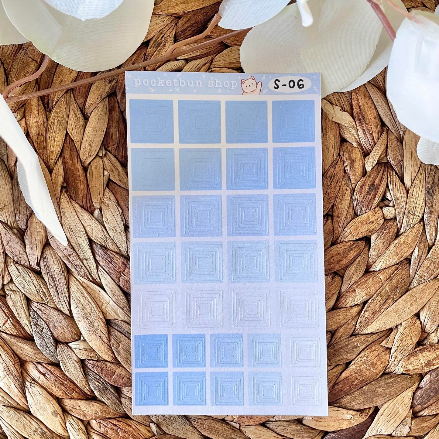 Concentric Square Sticker Sheets