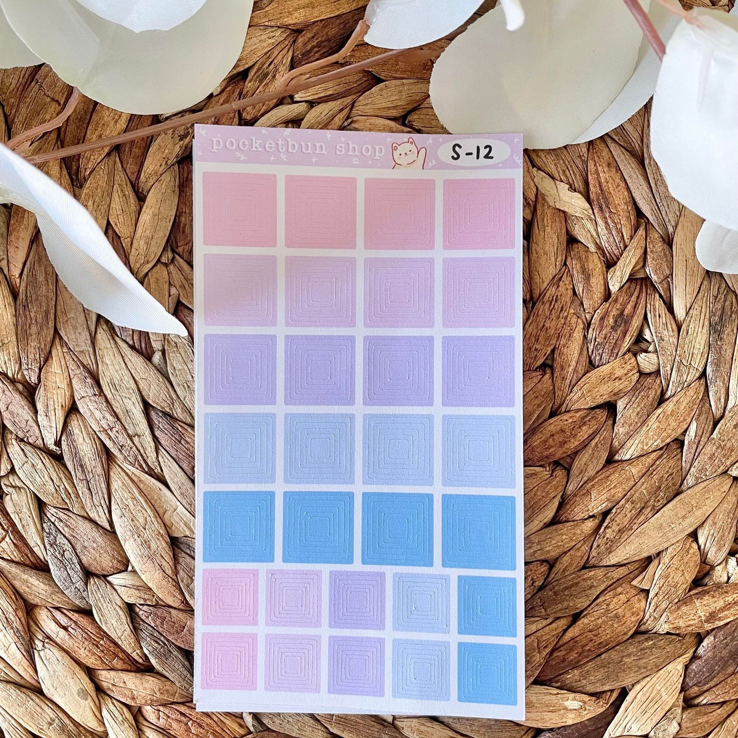 Concentric Square Sticker Sheets