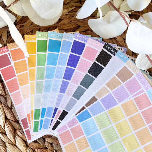 Concentric Square Sticker Sheets