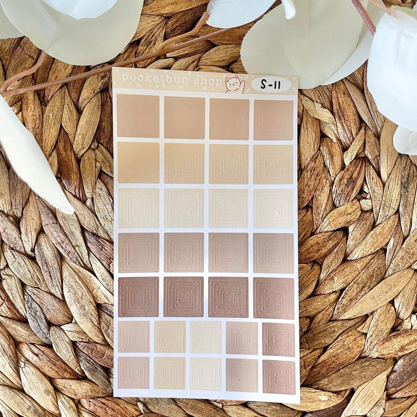 Concentric Square Sticker Sheets