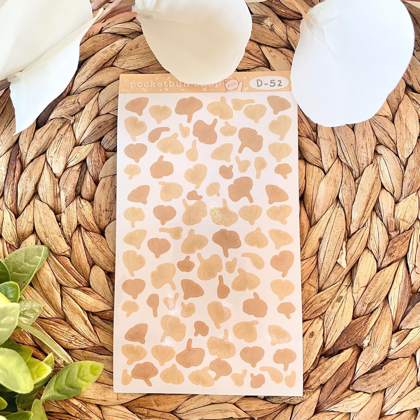 Lily and Gingko Leaves Vinyl Deco Sticker Sheets